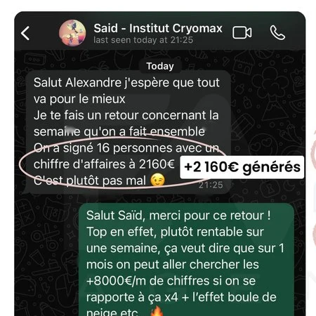 Capture des résultats de Saïd